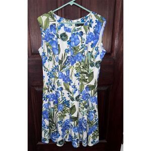 Zarr Collection Women's Floral Fit and Flare Dress Size 14 Sleeveless Multicolor